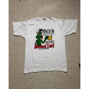 Vintage Slammed I Am Jamaica Beer Parody Graphic T-Shirt Mens XL Dr Seuss